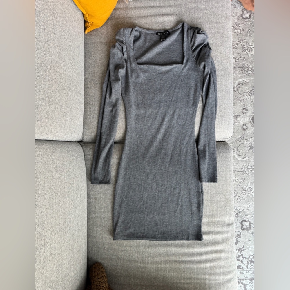 Gray Long Sleeve Dress